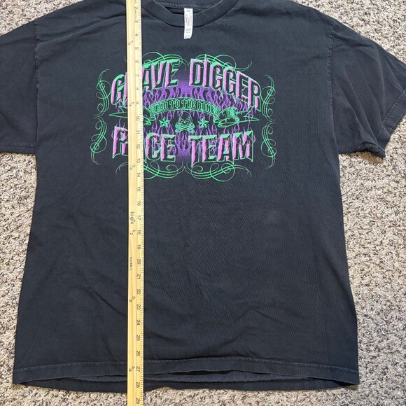 Grave Digger Race Team Black Graphic Tee Allstyle Size XL Monster Truck Design - Picture 5 of 6